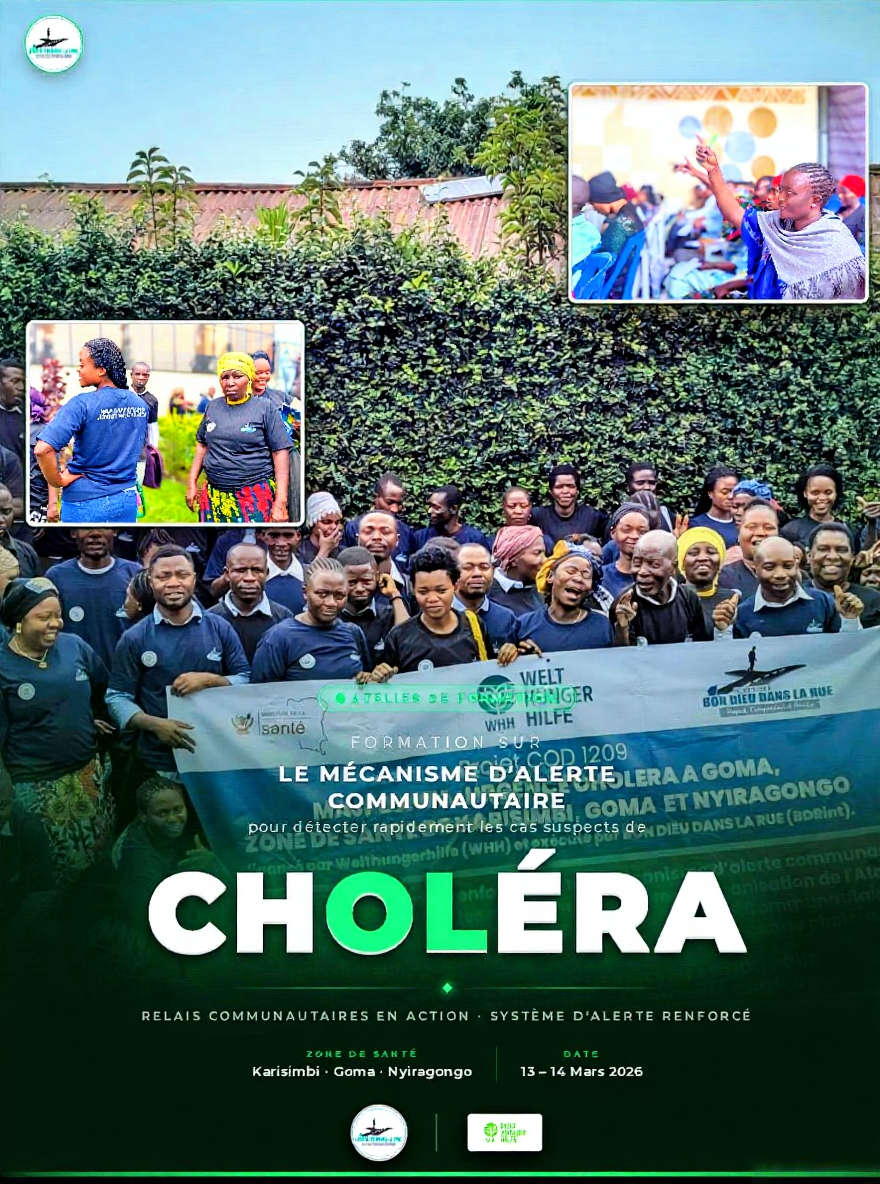Renforcer la vigilance communautaire face au choléra (Projet code 1209 – MAJI DAWA, Urgence Choléra à Goma)